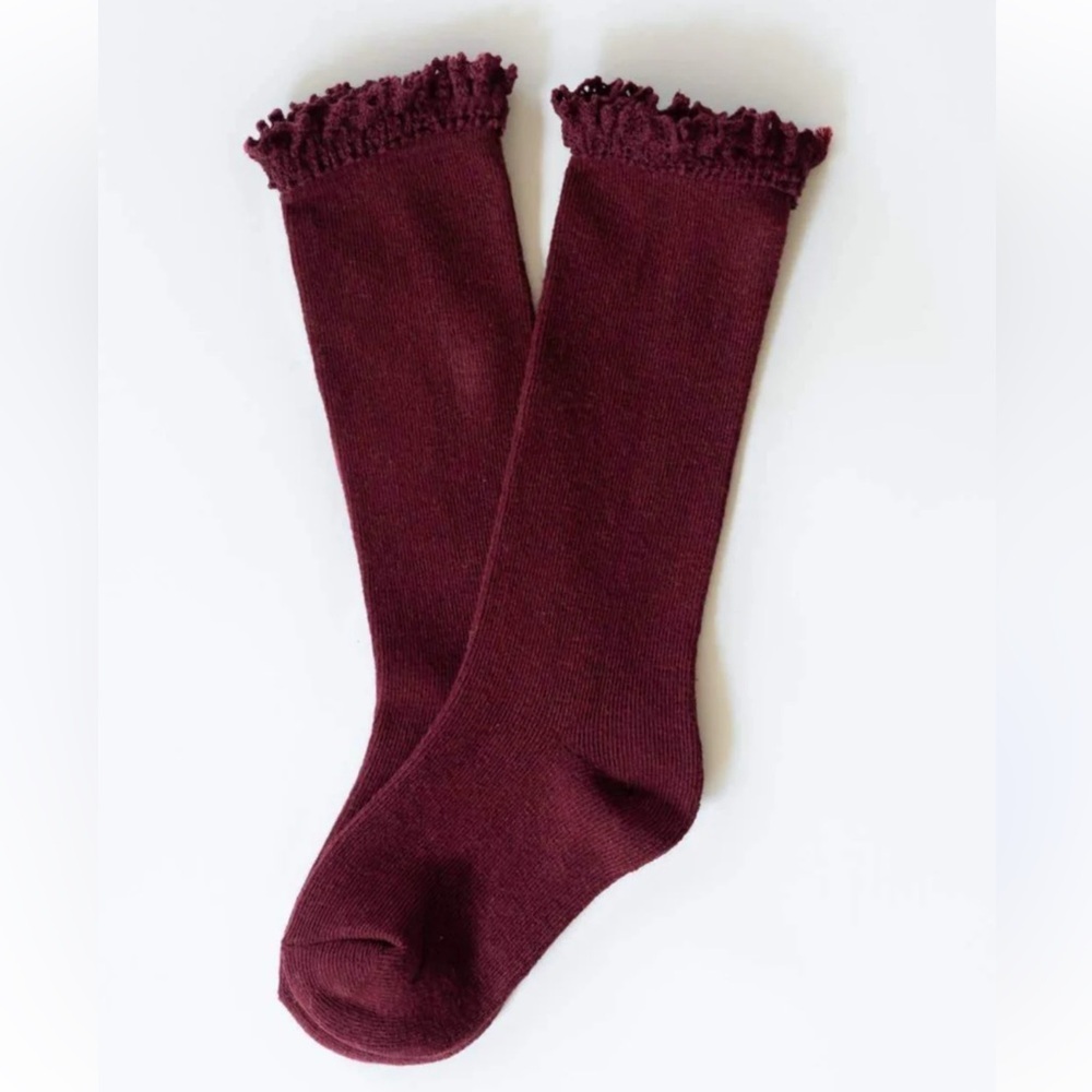 Burgundy Knee High Socks